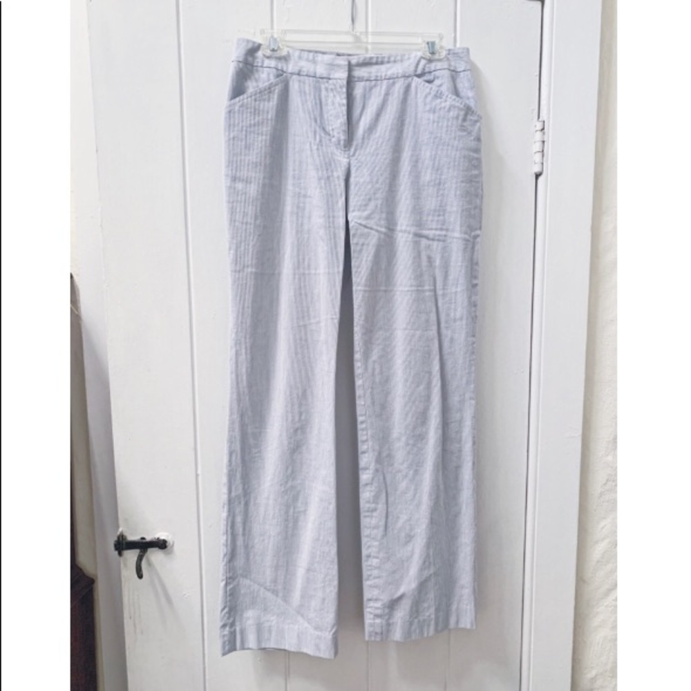 Classic Seersucker Calvin Klein wide leg trousers